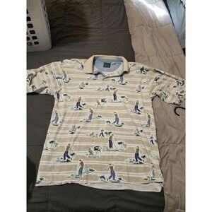 Vintage Bugle Boy Signature Golf Short Sleeve Polo Men's Size XXL Beige Golfers‎